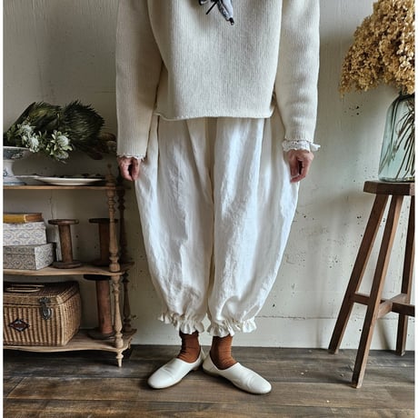 【Ecru white】アンティークドールなドロワーズパンツ Antique doll Drawers pants