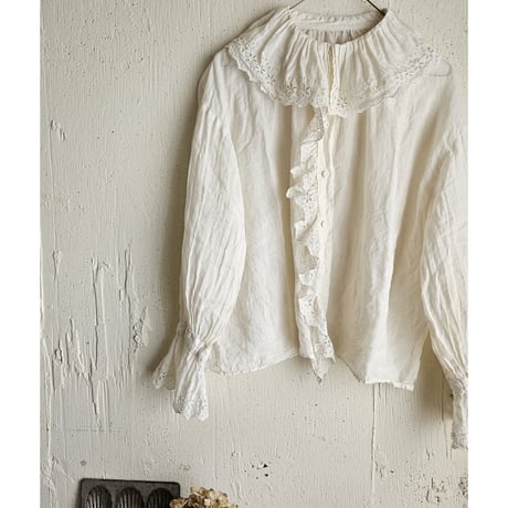【即納】《Royal White》Antique Lace Blouse アンティークレースブラウス gauze