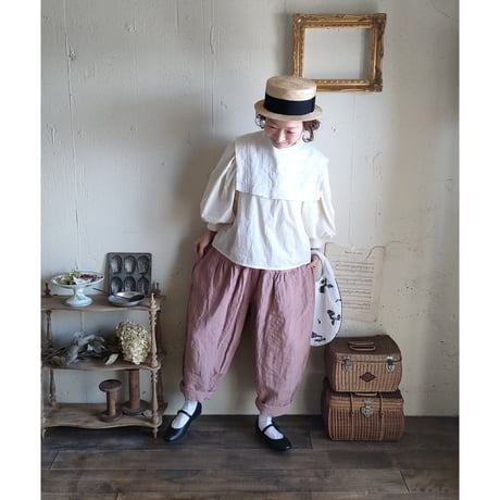 【即納品】Soleil Linen Klimt Pants 《Dusty Pink》gauze# クリムトパンツ