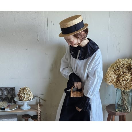 【即納】《Noir Black》Antique Lace Blouse アンティークレースブラウス gauze