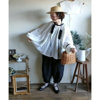 【即納】bicolor 2way gather Antique Blouse バイカラー 2way ギャザーアンティークブラウス #gauze