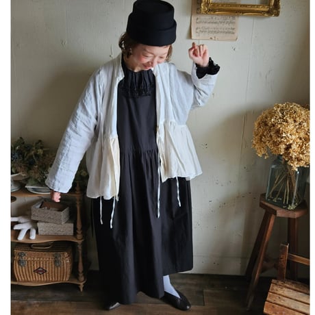 【即納】《送料無料》リネンカシュクールジャケット　Linen cachecoeur Jacket