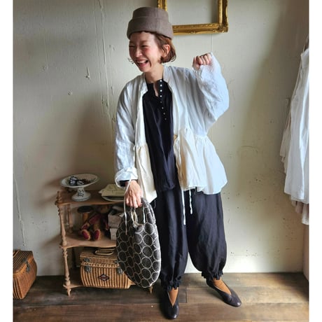 【即納】《送料無料》リネンカシュクールジャケット　Linen cachecoeur Jacket