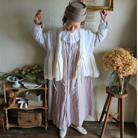 【即納】《送料無料》リネンカシュクールジャケット　Linen cachecoeur Jacket