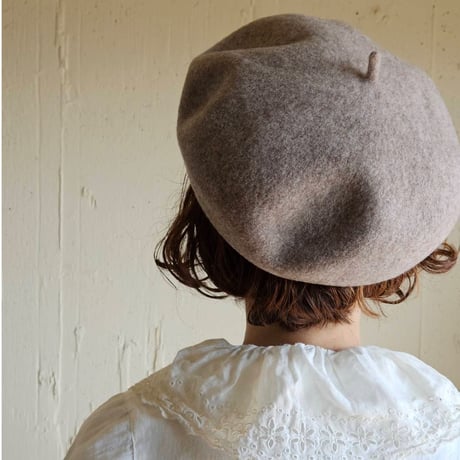 【即納】グレージュモカブラウンのバスクベレー帽　Vasque beret 《greige moca brown》