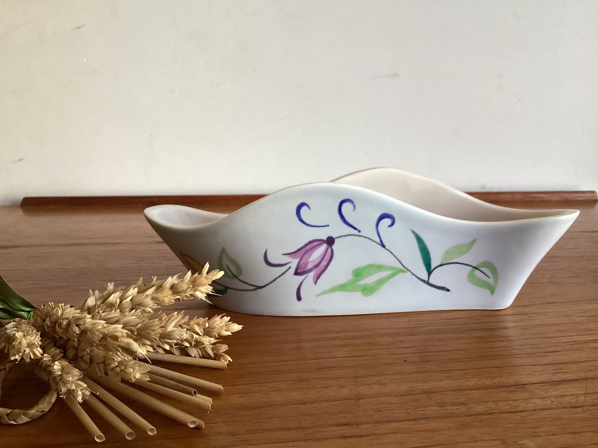 Vintage Poole pottery Wavy Half Moon Posy Vase
