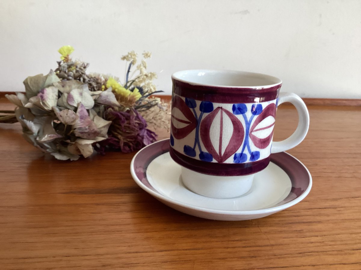 vintage Arthur Wood Handpainted Cups & Saucers/