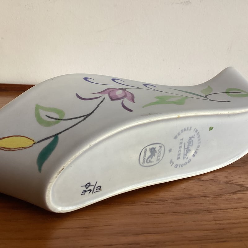 Vintage Poole pottery Wavy Half Moon Posy Vase