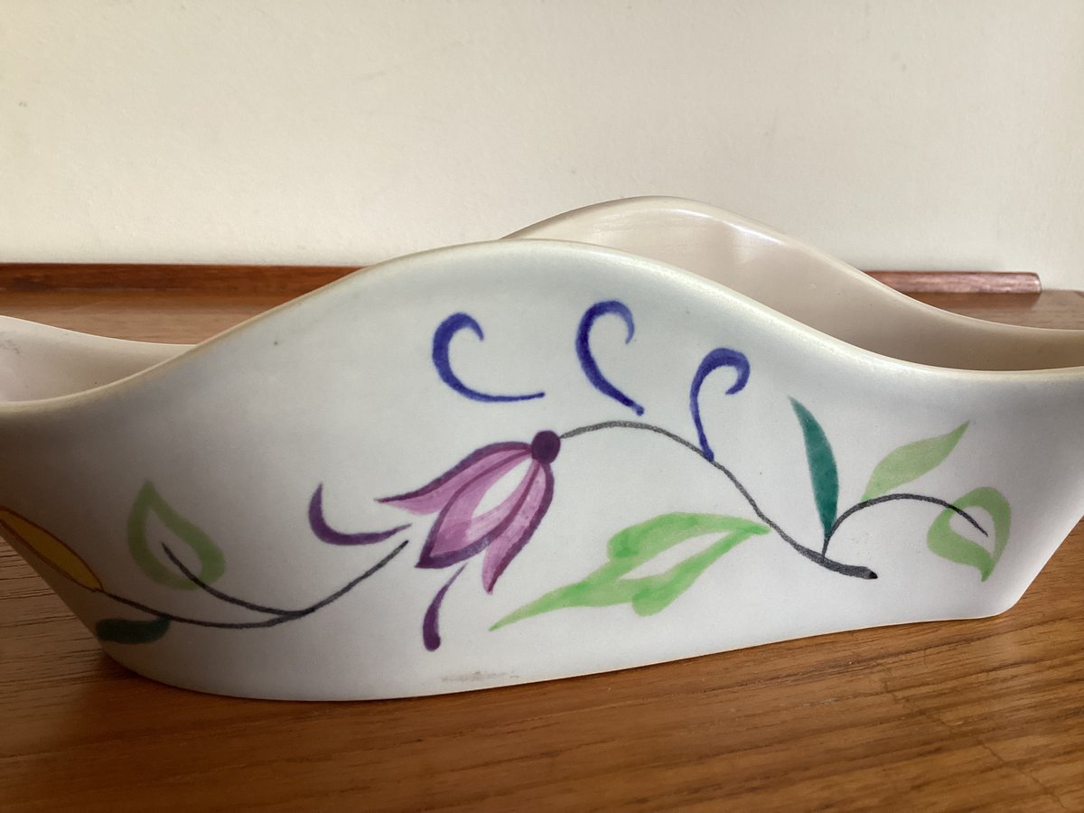 Vintage Poole pottery Wavy Half Moon Posy Vase