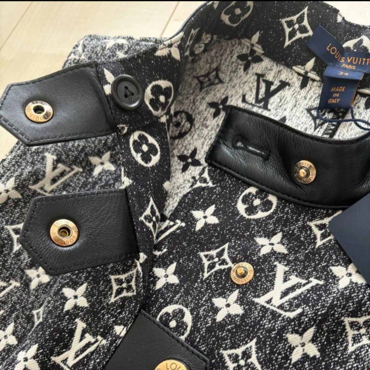 LOUIS VUITTON ルイヴィトン モノグラム デニムボタン タブドレス