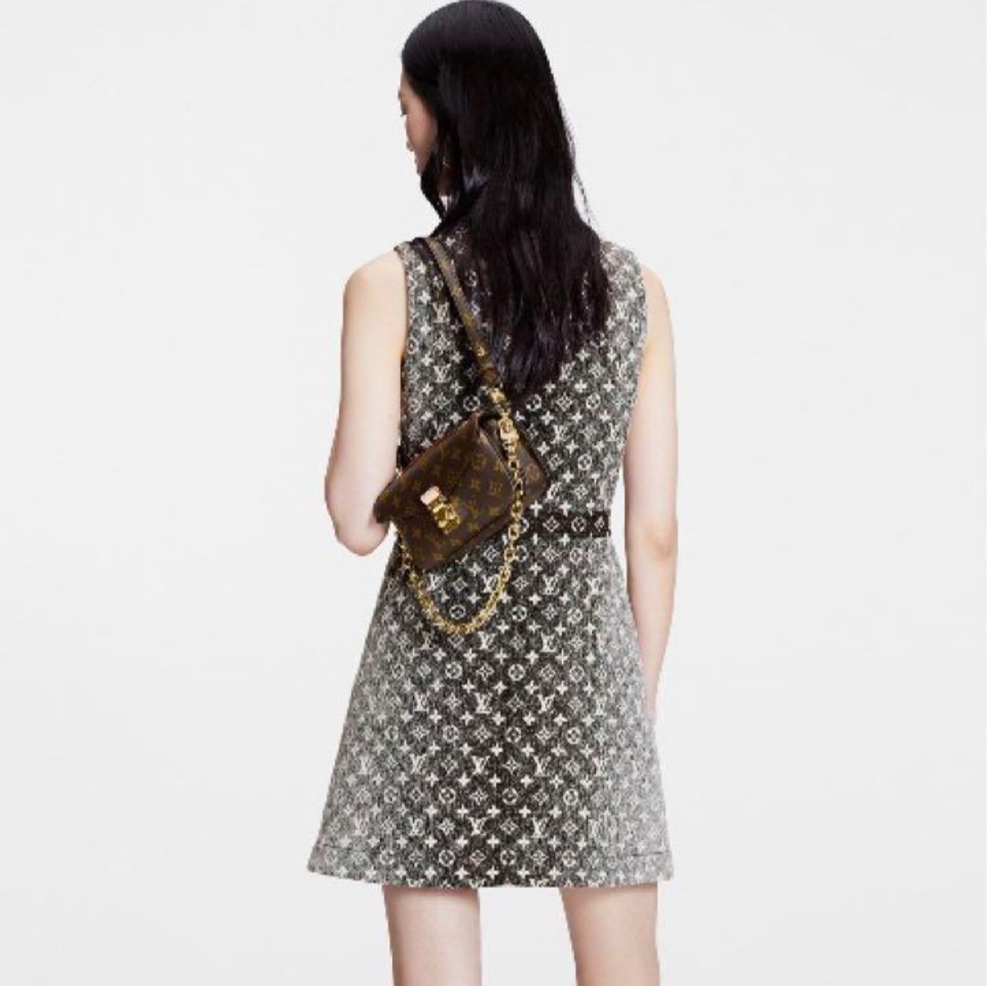 【新品未使用】ルイヴィトン モノグラムデニムボタンタブドレス 定価約60万円 LOUIS VUITTON ルイヴィトン モノグラム デニムボタン タブドレス