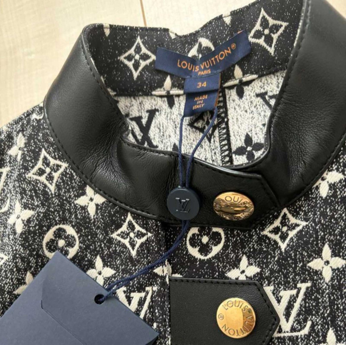 LOUIS VUITTON ルイヴィトン モノグラム デニムボタン タブドレス