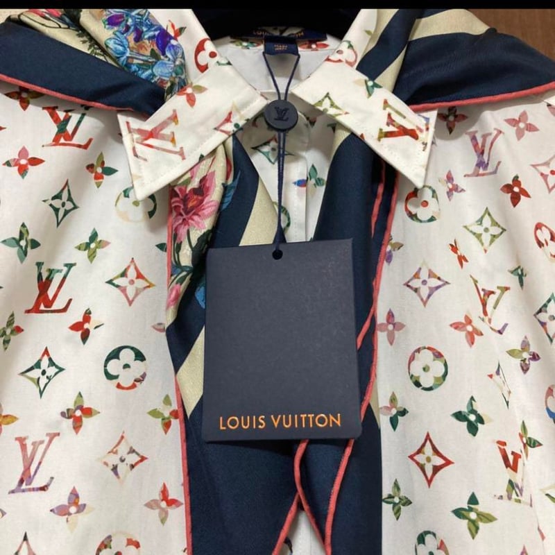 LOUIS VUITTON ルイヴィトン ヴィンテージフラワースカーフ モノグラム
