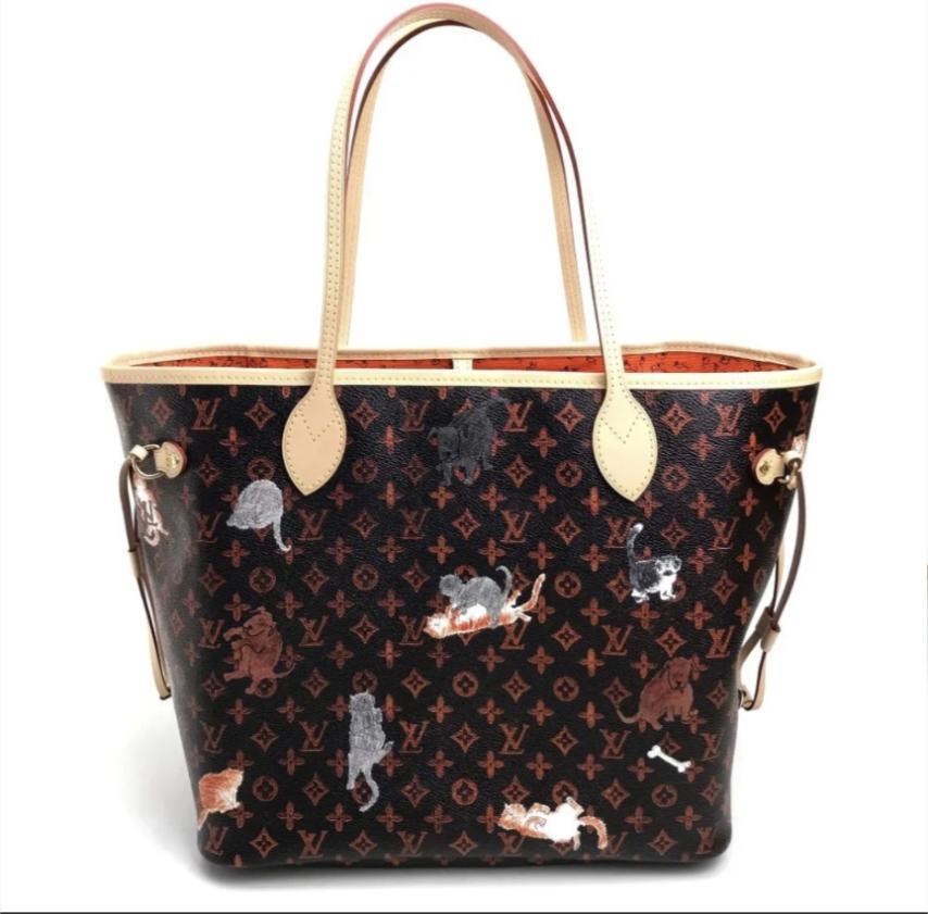 LOUIS VUITTON ルイヴィトン ネヴァーフル MM キャットグラム トート