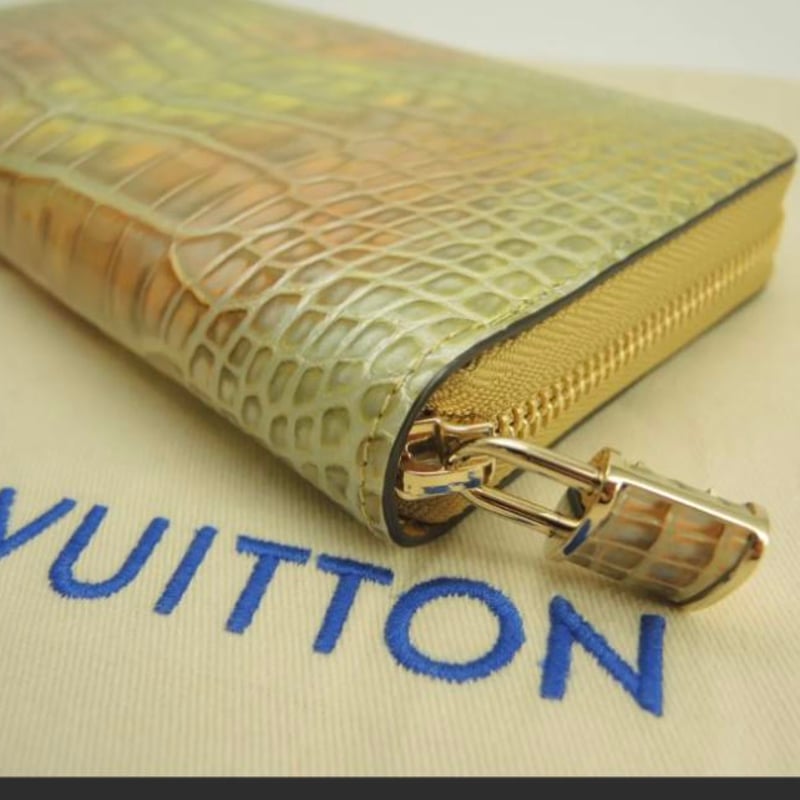 LOUIS VUITTON ルイヴィトン ジッピーウォレット クロコダイル 金橙 長 