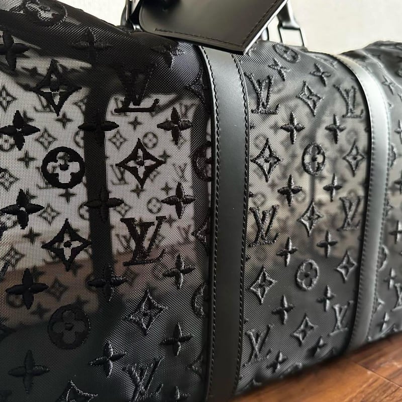 ささ 【美品】LOUIS VUITTON キーポル50 シースルー ヴィトン モノグラム シースルー キーポル バンドリエール50 M53971