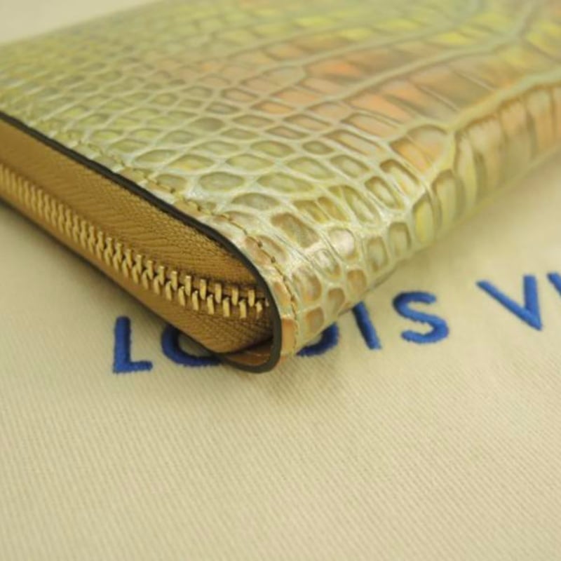 LOUIS VUITTON ルイヴィトン ジッピーウォレット クロコダイル 金橙 長