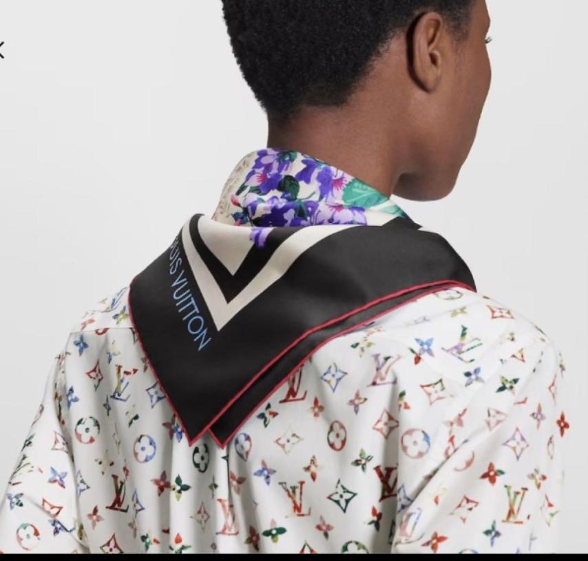 LOUIS VUITTON ルイヴィトン ヴィンテージフラワースカーフ モノグラム