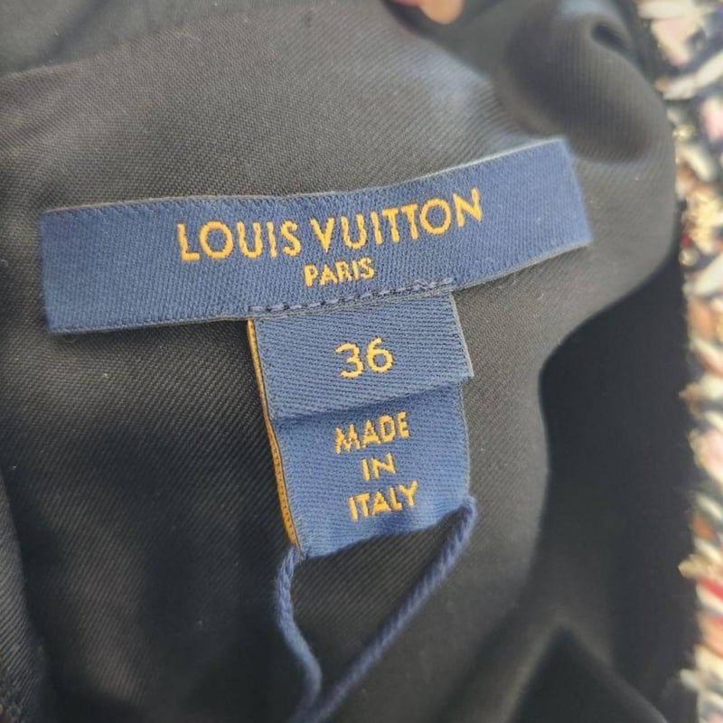 LOUIS VUITTON ルイヴィトン ベルテッド ツイード スケータードレス
