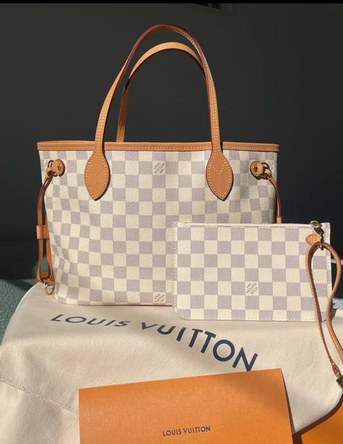 LOUIS VUITTON アズールポーチセット LLOUIS VUITTON ルイヴィトン ダミエ・アズール バッグ ポーチ付きPM