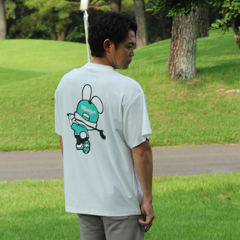 GOLFICKERS ゴルフィッカーズ バックプリント Tシャツ M 白 緑 MATEY BUNNY バックプリントTシャツ（ホワイト） | MATEY GOLF