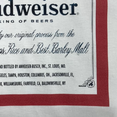 Budweiser ホワイト Tシャツ