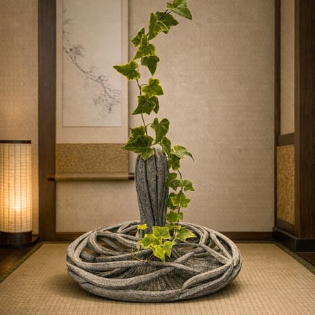 庵治石　花器