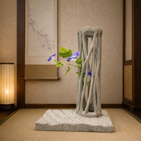 庵治石　花器