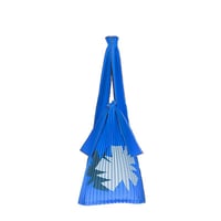 PRINTED TATE PLEATS 濃縹　ポリ乳酸  L
