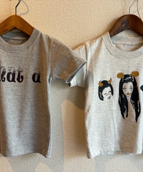#50kids 「What a」TEE　(ミックスグレー)※キッズサイズ