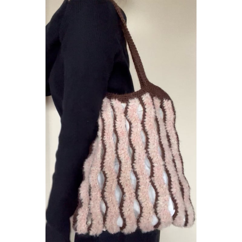 かぎ編みトートバッグ かぎ針編み 簡単模様でトートバッグの編み方 Crochet Bag