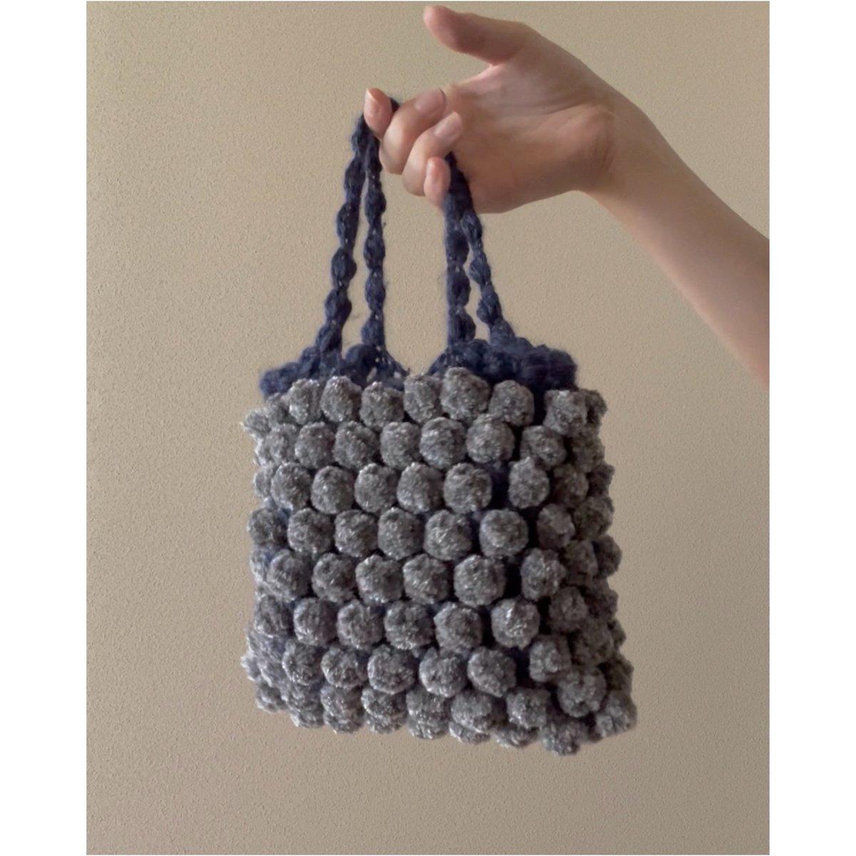 平成レトロ　ミミポポデザインの編みバッグ ミニポシェット 平成レトロ ミミポポデザインの編みバッグ ミニポシェット