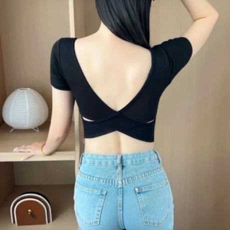 カップ内蔵バッククロスT
