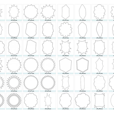 ふきだし素材集　Photoshop/PNG/EPS/CLIP STUDIO用　ウニフラ、ベタフラ、ポップ系から点描まで、350種類2100点の画像を収録