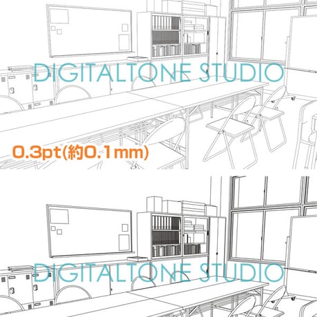学校教室 A4　49カット　背景素材　JPEG/IllustratorEPS