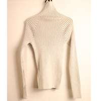 リブタートルネックニットトップス