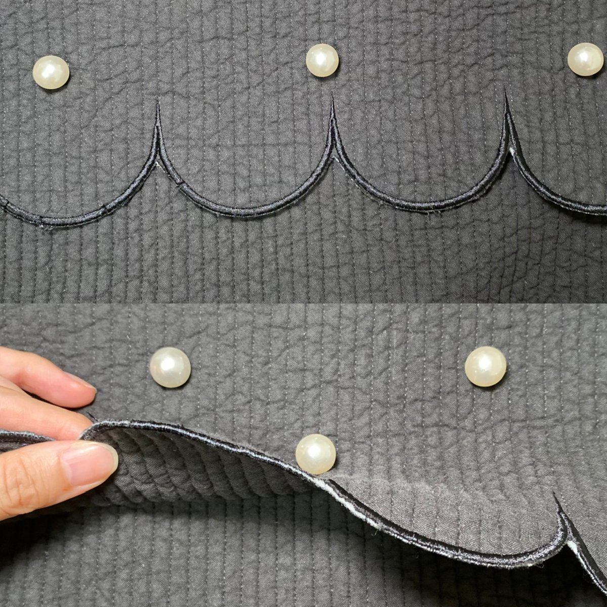 Parl scallop Nubi bag black | Ma cherie