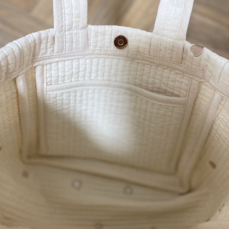 はぁと♡ページです　ヌビバッグ Heart mini Nubi bag white×beige | Ma cherie
