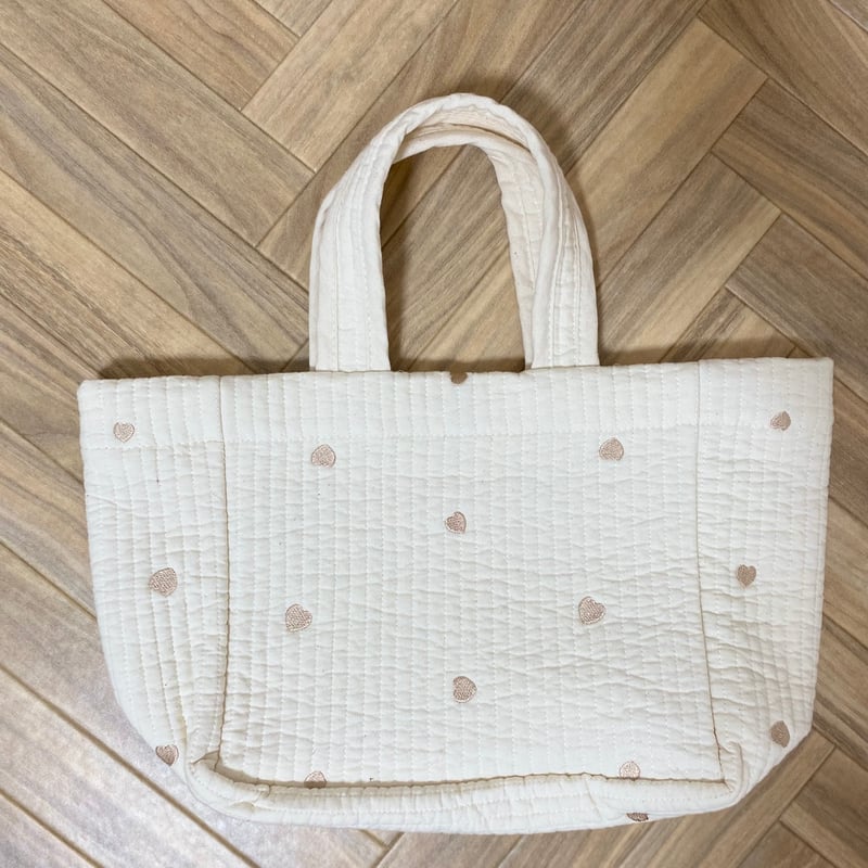 Heart mini Nubi bag white×beige | Ma cherie