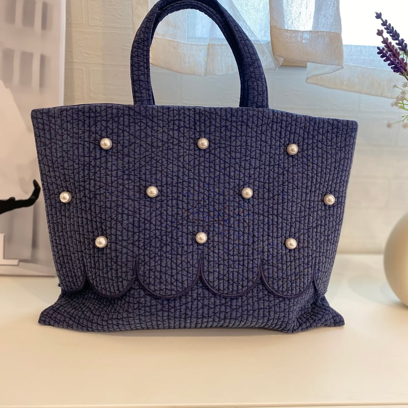 Parl scallop lesson Nubi bag navy | Ma cherie