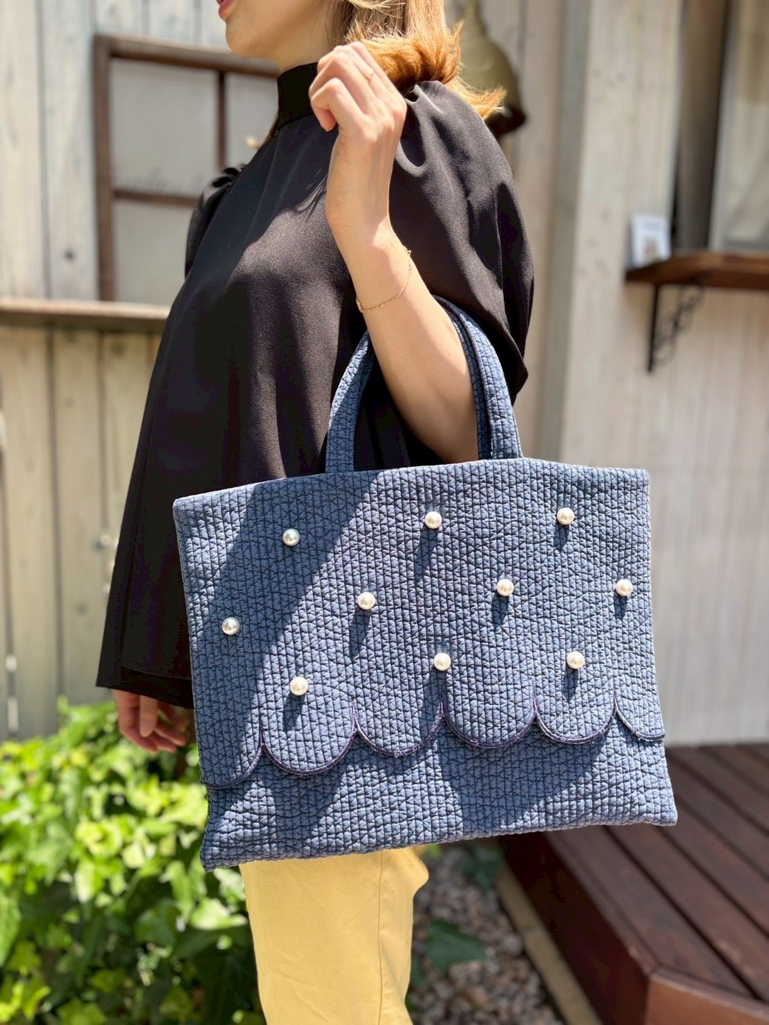 Parl scallop lesson Nubi bag navy | Ma cherie