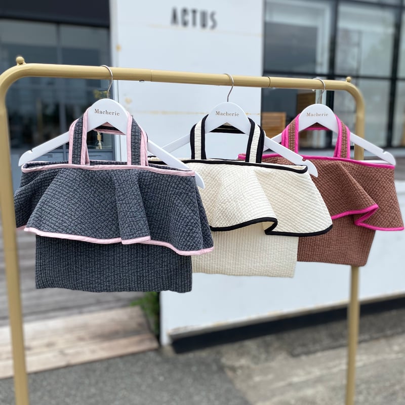 Frill bicolor Nubi bag gray×pink | Ma cherie