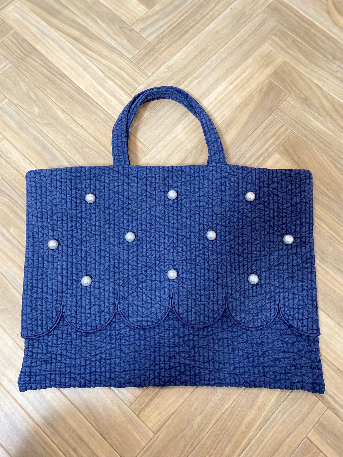 Parl scallop lesson Nubi bag navy | Ma cherie