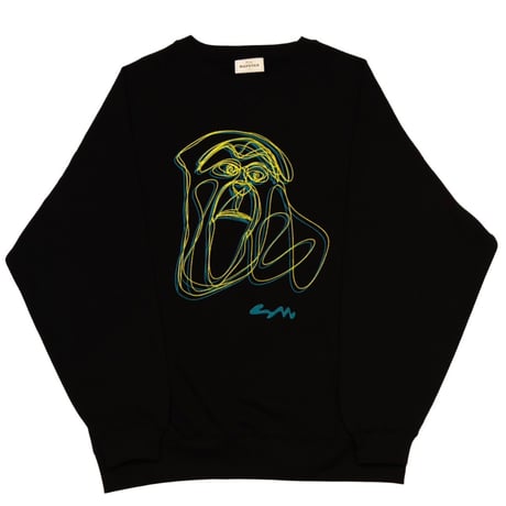 【Double Line Guenon Sweatshirt】BLACK 発送目安:入金後3〜5日