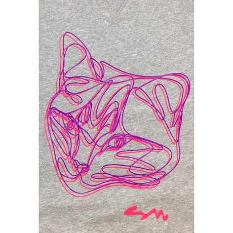 【Double Line Cat Sweatshirt】GRAY 発送目安:入金後3〜5日