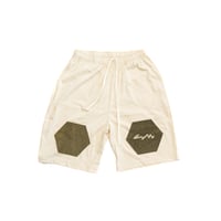 【WASHABLE LEATHER PATCH SHORTS】BEIGE