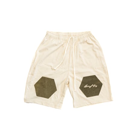 【WASHABLE LEATHER PATCH SHORTS】BEIGE