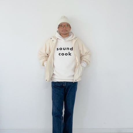 受注発注品 ｜sound cook パーカー（白黒）｜フロッキープリント