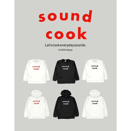 受注発注品 ｜sound cook パーカー（白赤）｜フロッキープリント