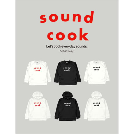 受注発注品｜sound cook トレーナー（白黒）｜フロッキープリント